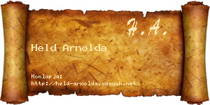 Held Arnolda névjegykártya
